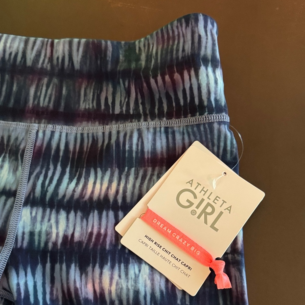 Athleta Kids Tie-Dye Leggings in Blue and Purple - Picture 3 of 5